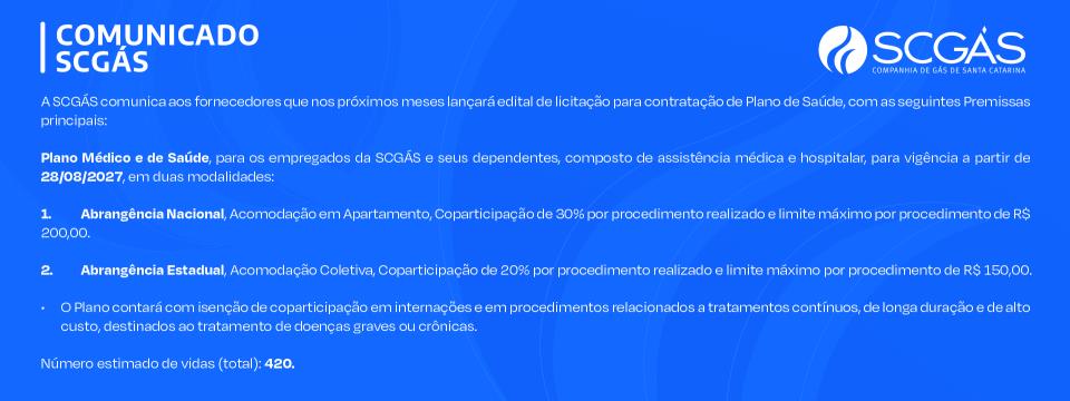 Comunicado referente à licitação do plano de saúde
